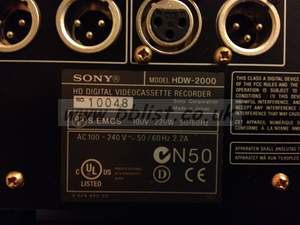 Sony HDCAM HDW-2000 Deck 