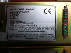 Calrec ZN4849 Multirail Power Suppy More Detail