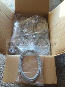 Box of 80 individual Cat 5e Ethernet patch cables; 2m length 