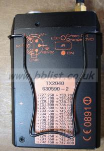 Audio Ltd. RK2040 Rackreceiver wth 4pcs. TX2040 Transmitter 