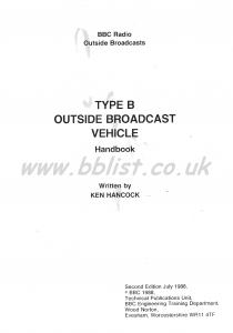 BBC Type B Radio OB Vehicle Handbook 