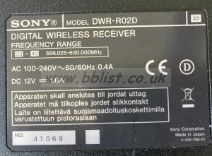 Sony DWR-RO2D Dual Radio Microphone Receiver 