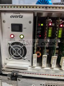 2x Evertz 7700FR Multiframes with 14 TX & 14 RX fiber cards 