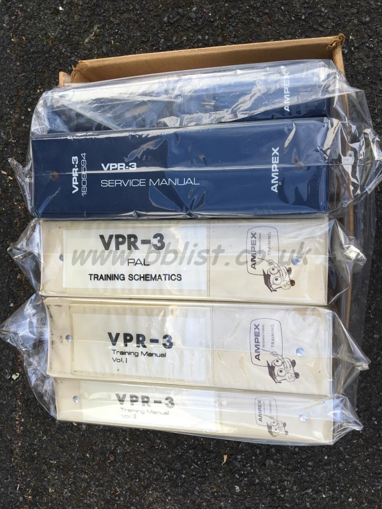 Ampex VPR-3 manual set, inc training manuals,