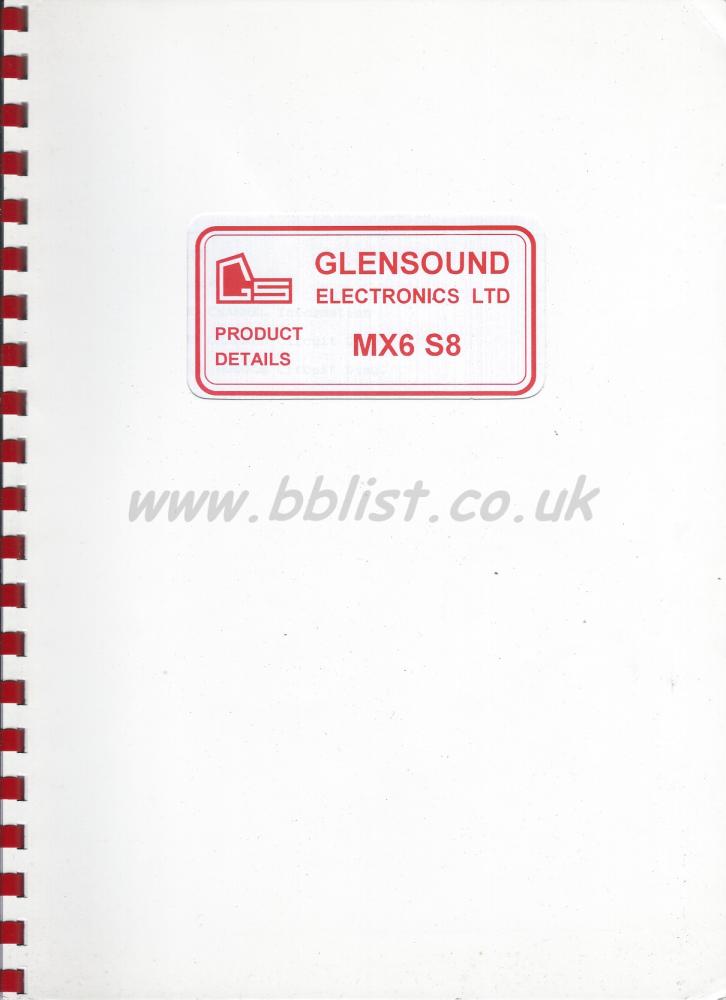 Glensound MX6 S8 Mixer User Manual