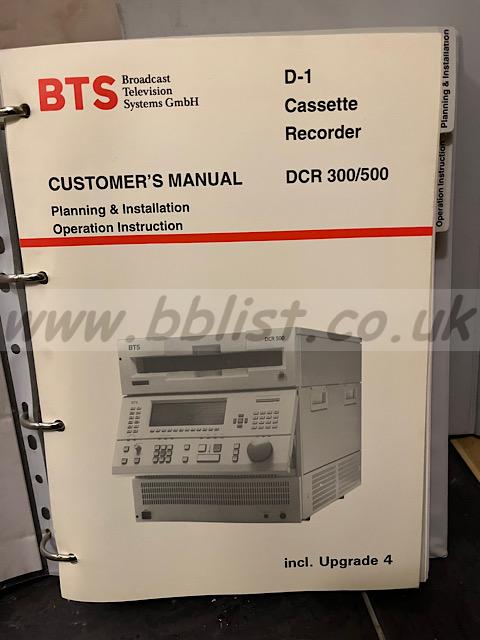 BTS DCR-300 DCR-500 customer operation manual