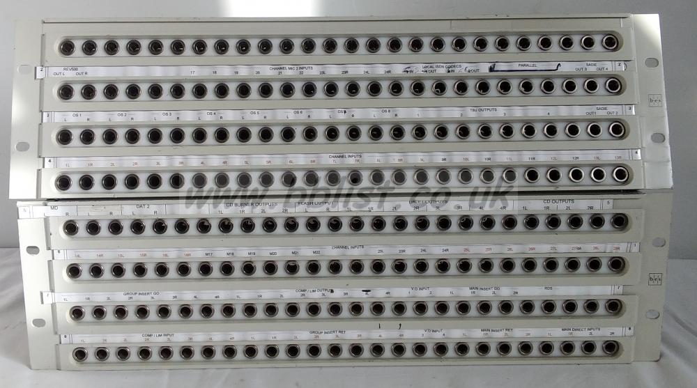 2x Bes 3u Audio Patch Panels