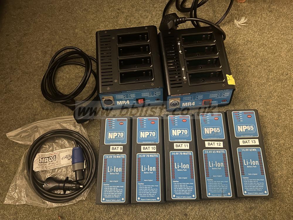 5 x Hawkwoods batteries 2 x MR4s chargers