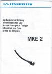 Sennheiser MKE2 Instructions for Use + Freq Response Graphs