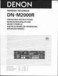 Denon DN-M2000R Minidisc Recorder Operating Instructions