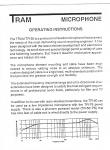 Tram TR50 microphone Operating Instructions