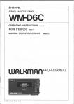 Sony Walkman WM-D6C Operating Instructions