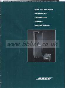 Bose 402 402-W Loudspeaker User Manual