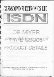 Glensound GSGC5 ISDN Codec Mixer User Manual