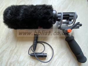 Sennheiser MKE 600 mic, Rycote Softie & pistol grip