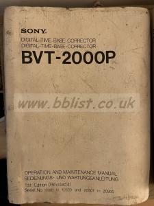 Sony BVT-2000p maintenance manual