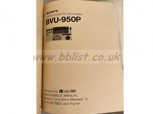 Sony BVU-950P volume 1 and 2 maintenance manuals