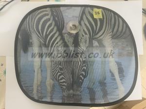 Vehicle see-through blind with African wildlife