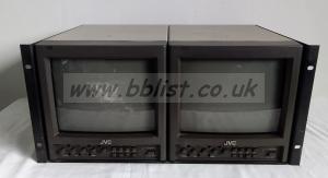 2x JVC TM-1010 PAL 10inch CRT Broadcast monitors Rack