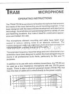 Tram TR50 microphone Operating Instructions